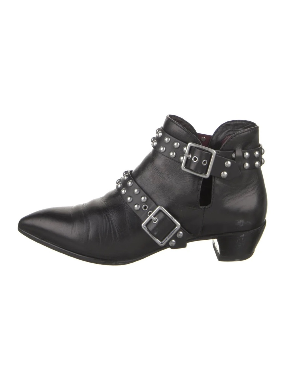 Marc Jacobs Black Leather Studded Ankle Boots